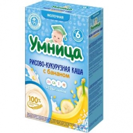 Каша Умница молочная рис-кукуруза-банан 200г 6месяцев