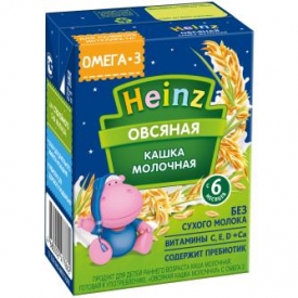 Кашка молочная Heinz овсяная с Омега-3 0.2л с 6месяцев