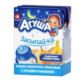 Каша Агуша молочная злаки груша банан 2.7% 0.2л с6месяцев