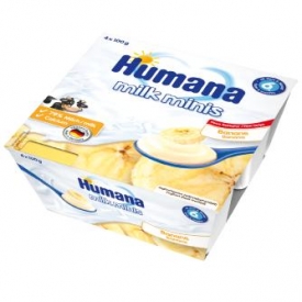 Десерт Humana молочный с бананом 100г*4шт с 6месяцев