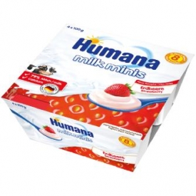 Десерт Humana молочный с клубникой 100г*4шт с 8месяцев