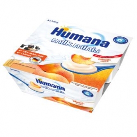 Десерт Humana молочный с персиком 100г*4шт с 6месяцев