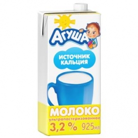 Молоко Агуша 3.2% 0.925л с 3лет