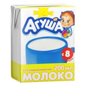 Молоко Агуша стерилизованное 2,5% 200мл