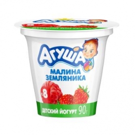 Йогурт Агуша вязкий земляника 2.7% 90г.