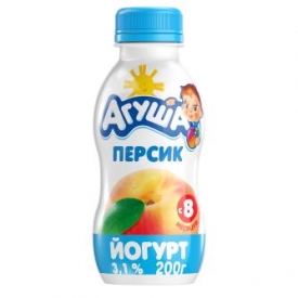 Йогурт питьевой Агуша персик 0.2л с 8месяцев