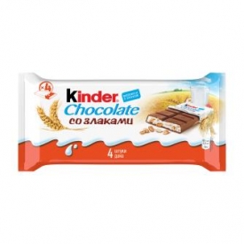 Шоколад Kinder со злаками с молочно-злаковой начинкой, 4*20г