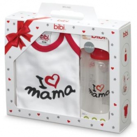 Подарочный набор Bibi Мама классика боди рост 62-68 см + бутылочка антиколиковая 250 мл