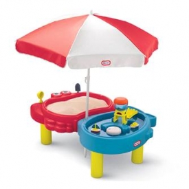 Стол-песочница Little Tikes с зонтом 2 зоны
