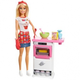 Кукла Barbie Пекарь с набором для выпечки FHP57