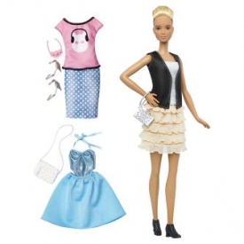 Кукла Barbie в бежевой юбке и туфельках DTF07