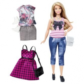 Кукла Barbie в джинсах и майке DTF00