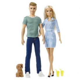 Набор игровой Barbie и Кен на прогулке со щенком FTB72