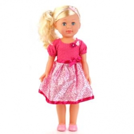 Кукла Карапуз интерактивная в платье с розовой юбкой