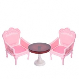 Набор мбели Огонек кресла со столиком для куклы розовые