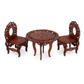 Набор Одним прекрасным утром стол и два стула,  коричневый