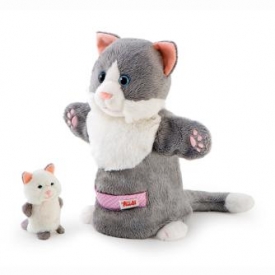 Мягкая игрушка на руку Trudi Кошка с котенком 28 см