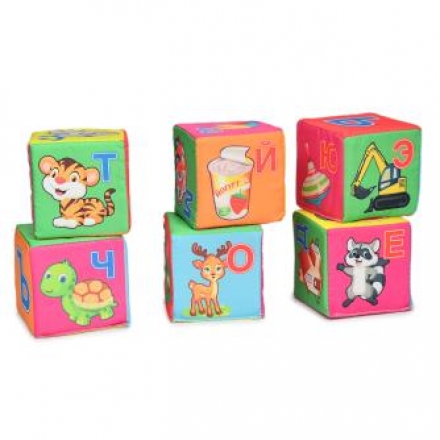 Кубики для малышей Русский стиль Веселая азбука 6шт Д-413-18