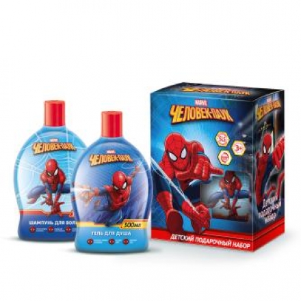 Набор подарочный Spider-man Супергерой шампунь 300мл+гель для душа 300мл