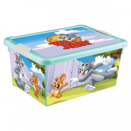 Ящик Пластишка Tom and Jerry универсальный с аппликацией Бирюзовый