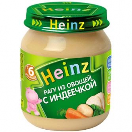 Пюре Heinz овощи-индейка 120г с 8месяцев