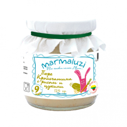 Пюре Marmaluzi кролик-рис-цукини 125г с 9месяцев