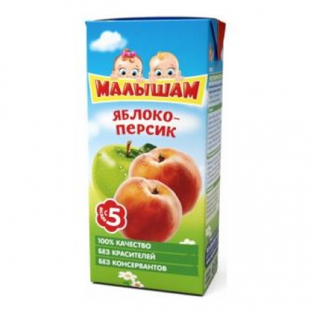 Нектар ФрутоНяня Малышам яблоко-персик 0.33л с 6месяцев