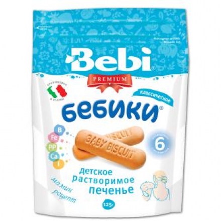 Печенье Bebi Бебики детское растворимое (с 6 мес.) 125 г