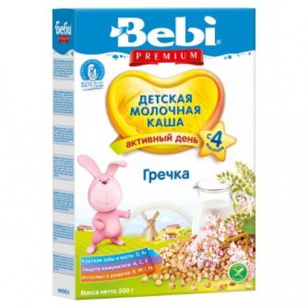 Каша Bebi Premium молочная гречка 200г с 4месяцев