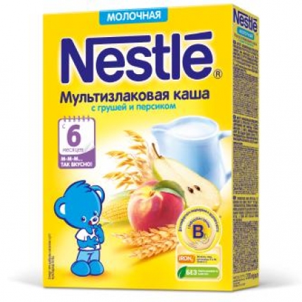 Каша Nestle мультизлаковая с грушей и персиком с 220г 6месяцев