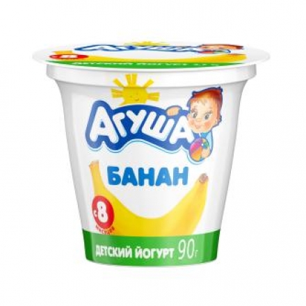 Йогурт Агуша вязкий банан 2.7% 90г